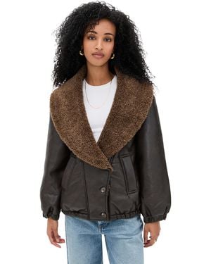 Blank NYC Icon Status Faux Leather Puffer - Black