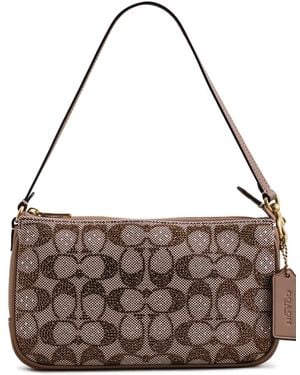 COACH Crystal Signature Jacquard Plaza Bag - Brown