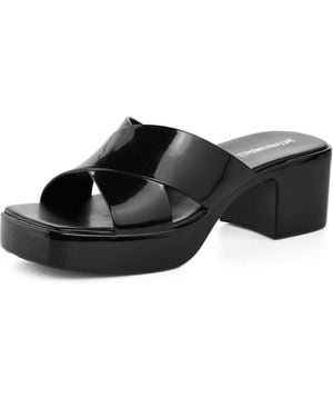 Jeffrey Campbell Bubblegum Jelly Block Sandals - Black