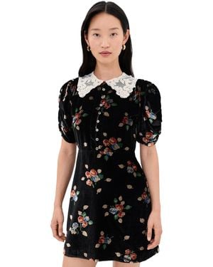 Sea Leda Velvet Mini Dress - Black