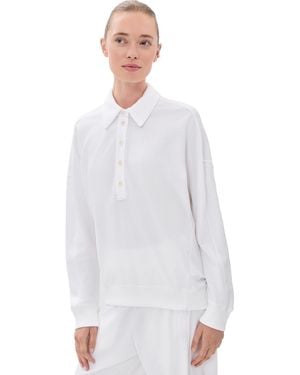 Tibi Lightweight Polo Sweatshirt - White