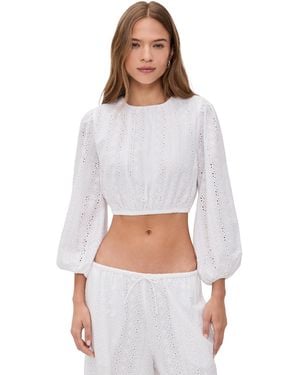 Playa Lucila Linen Top - White