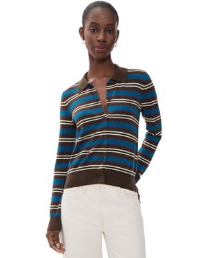 Pistola Lyvia Long Sleeve Merino Polo Cardigan - Blue