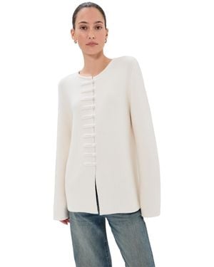 Lisa Yang Han Fu Cashmere Cardigan Jacket - White