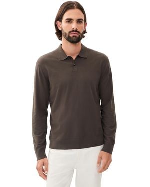 Theory Goris Long Sleeve Polo - Black