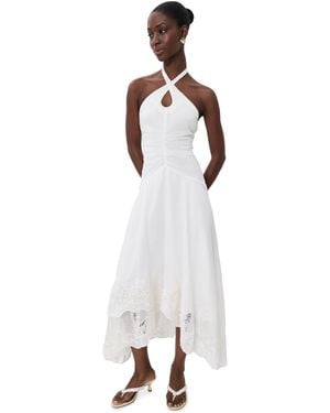 AMUR Romee Embroidered Maxi Dress - White