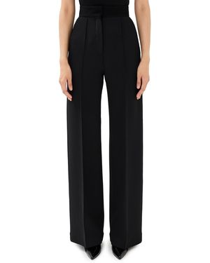 Another Tomorrow Doppio Wide Leg Pants - Black