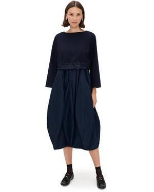 MEIMEIJ Parisien Taffeta Dress With Scuba Sweater - Blue