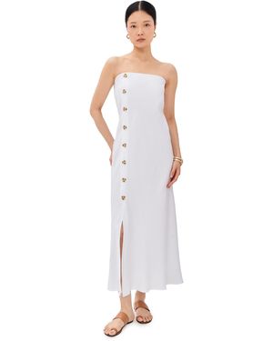 Le Bos Strapless Button Maxi Dress - White