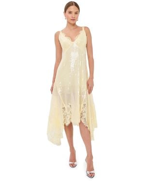 Monse Sequin Double Laced Dress - Natural