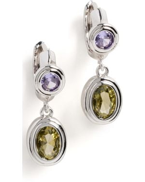Luv Aj The Antoinette Stone Hoops - White