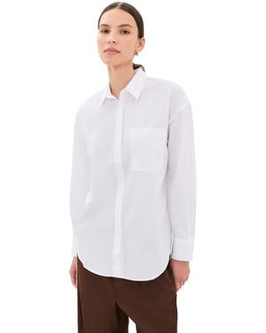 Faherty Coastal Poplin Oversized Shirt - White