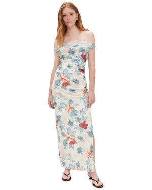 Wayf Marina Ruched Midi Dress - Multicolor