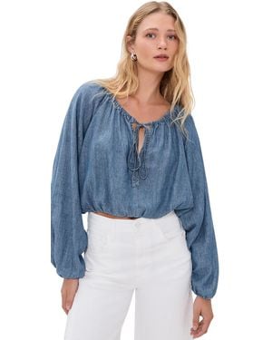 Faherty Tried & True Chambray Nera Top - Blue