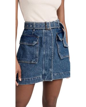 Pixie Market Ar Cargo Belted Mini Skirt - Blue