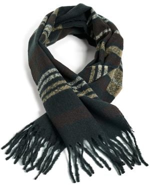 Barbour Alston Stripe Wool Scarf - Black