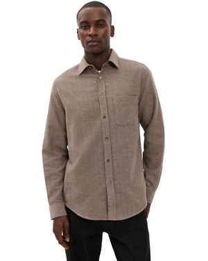 Portuguese Flannel Espiga Cotton Button Down Shirt - Brown