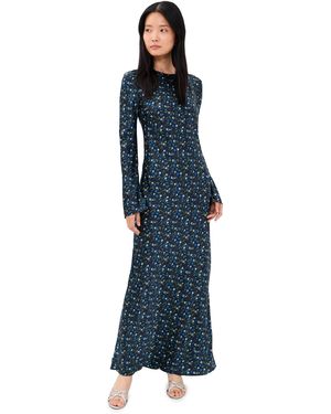 Lee Mathews Bella Silk Maxi Dress - Blue