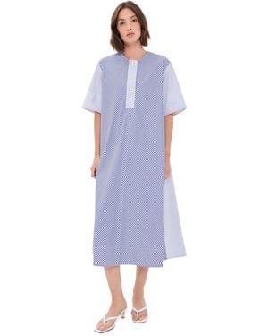 Lee Mathews Ivy Stripe Shirt Dress - Blue
