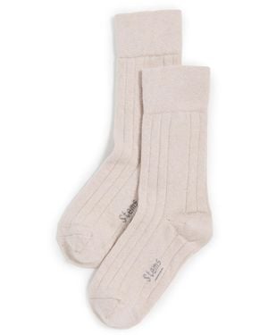 Stems Pure 97 Cashmere Socks - White