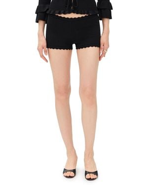 GUIZIO Knit Scallop Shorts - Black