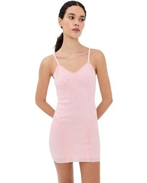 Area Girly Rib Knit Mini Dress - Pink