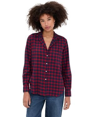 Frank & Eileen Relaxed Button-Up Flannel Shirt - Purple