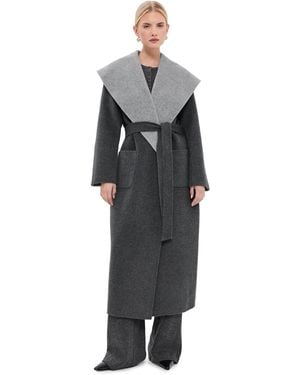 Jonathan Simkhai Allura Reversible Belted Double-Faced Wool Coat - Black