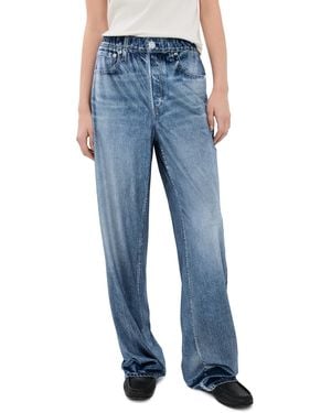 Rag & Bone Miramar Velvet Wide Leg Pull On Sweatpants - Blue