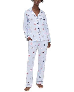 Bedhead PJs Long Sleeve Cotton Knit Classic Pyjama Set - Blue