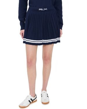 Ralph Lauren Cotton Blend Pleated Skort - Blue