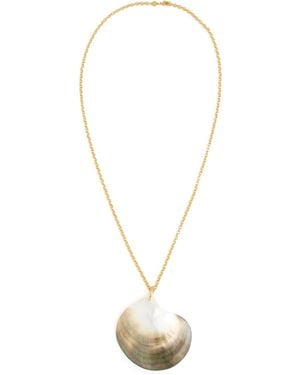Anni Lu Golden Shell Necklace - White