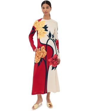 La DoubleJ Long Sleeve Swing Dress - Red
