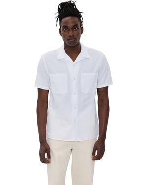 Vince Seersucker Camp Shirt - White