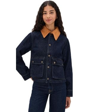 The Great The Denim Swingy Jacket - Blue