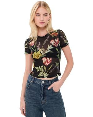 Alice + Olivia Tess Crew Neck Tee - Black