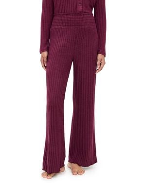 Z Supply Dawn Smocked Rib Pants - Red