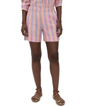 Faherty Laguna Linen Bayview Shorts - Pink