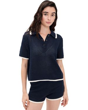 Velvet Lumae Polo Top - Blue