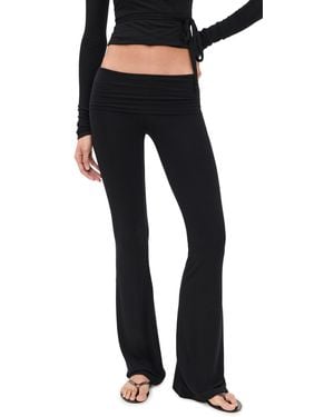 ÉTERNE Fold Over Flare Pants - Black