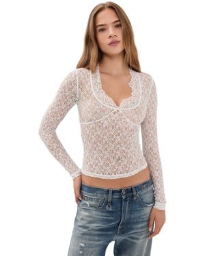 Lioness Soft Spoken Long Sleeve Top - White
