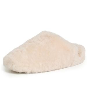 UGG Elea Fluffed Slip-On Slippers - Natural