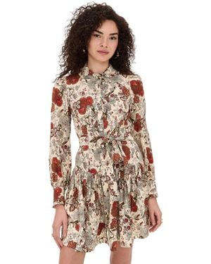 Ulla Johnson Simona Silk Long Sleeve Mini Dress - Multicolour