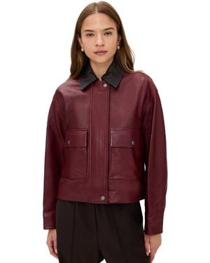 Rag & Bone Nonie Leather Jacket - Red