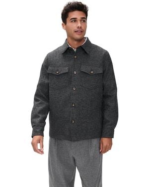 Portuguese Flannel Wool Field Shirt Jacket - Black