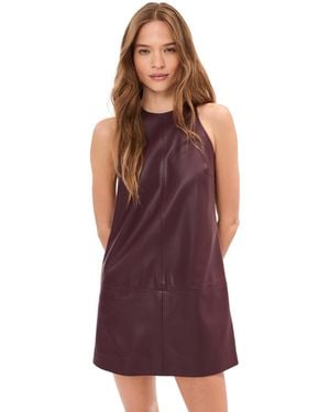 Le Bos Molly Faux Leather Mini Dress - Purple