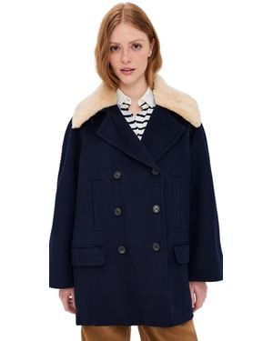 Sea Astra Double Faced Peacoat - Blue