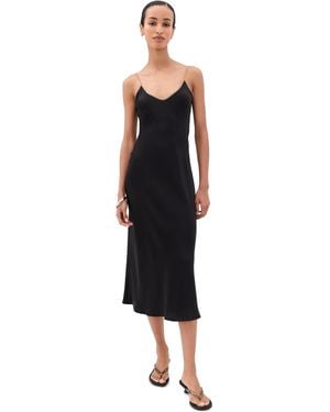 Comme Si Silk Bias Dress - Black