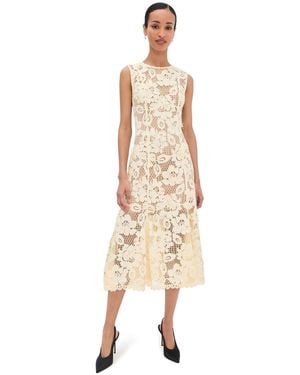 Self-Portrait Lace Midi Dress - Natural