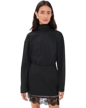 MSGM Combo Long Sleeve Dress - Black
